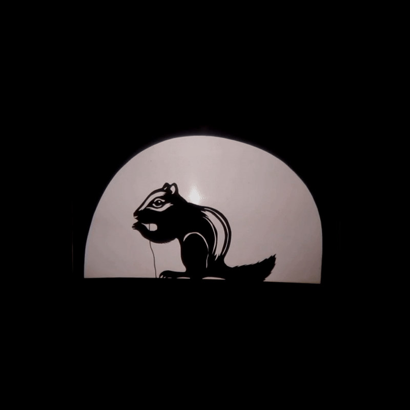 A gif of a shadow puppet of a chipmunk.